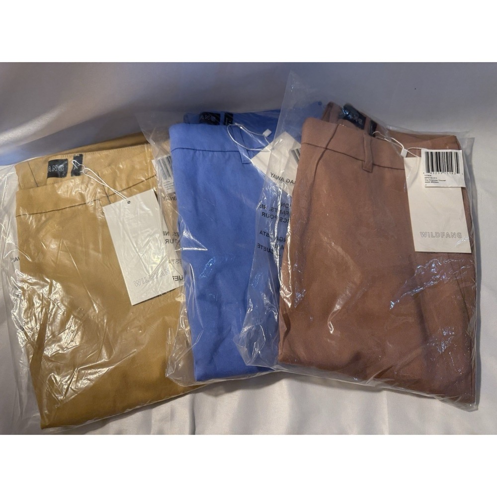 Wildfang Lot of 3 Trousers Size 2 NWT Empower & Essential Pants Camel Blue